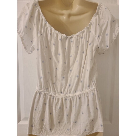 Women's Peasant Top - White- Off/On Shouldet- Abercrombie And Fitch- Large - Picture 3 of 4